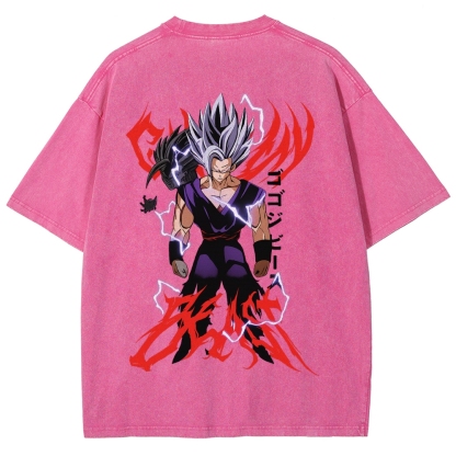 Dragon Ball "Gohan Beast" Vintage Unisex Oversize Anime Manga Acid Washed Cotton T-shirt