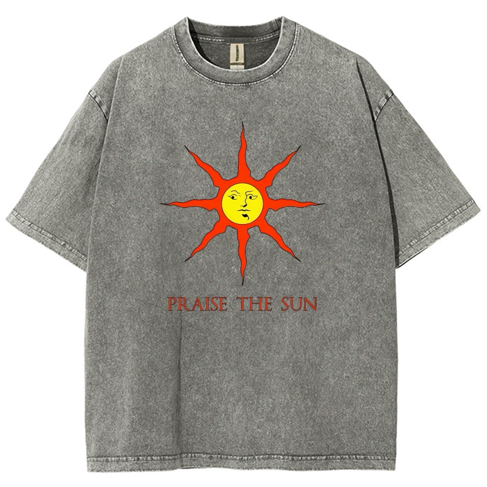 Berserk Anime Acid Wash Oversize T-Shirt Guts Anime Tee