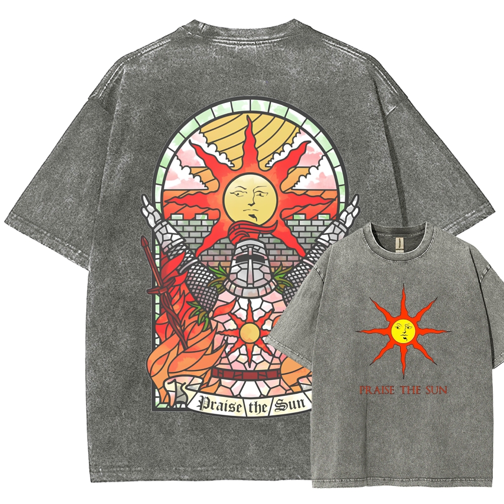 Berserk Anime Acid Wash Oversize T-Shirt Guts Anime Tee