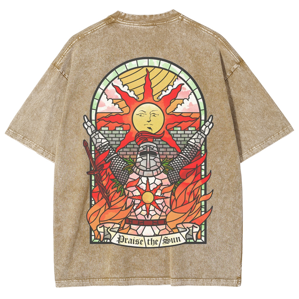 Berserk Anime Acid Wash Oversize T-Shirt Guts Anime Tee