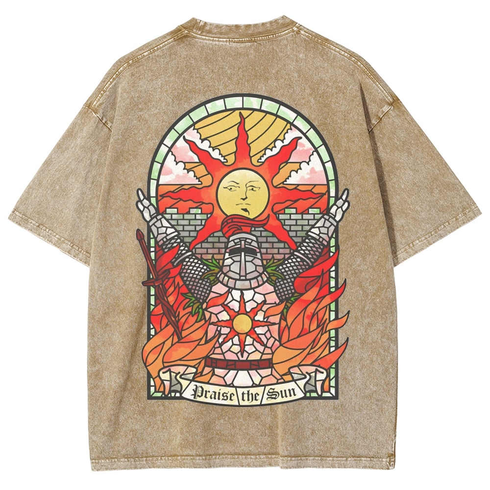 Berserk Anime Acid Wash Oversize T-Shirt Guts Anime Tee