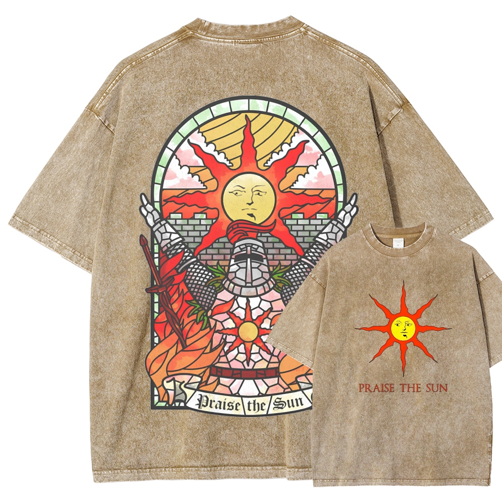 Berserk Anime Acid Wash Oversize T-Shirt Guts Anime Tee