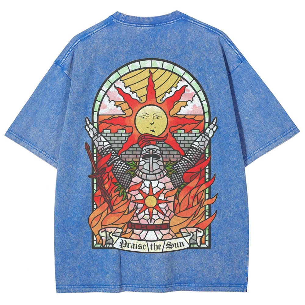 Berserk Anime Acid Wash Oversize T-Shirt Guts Anime Tee