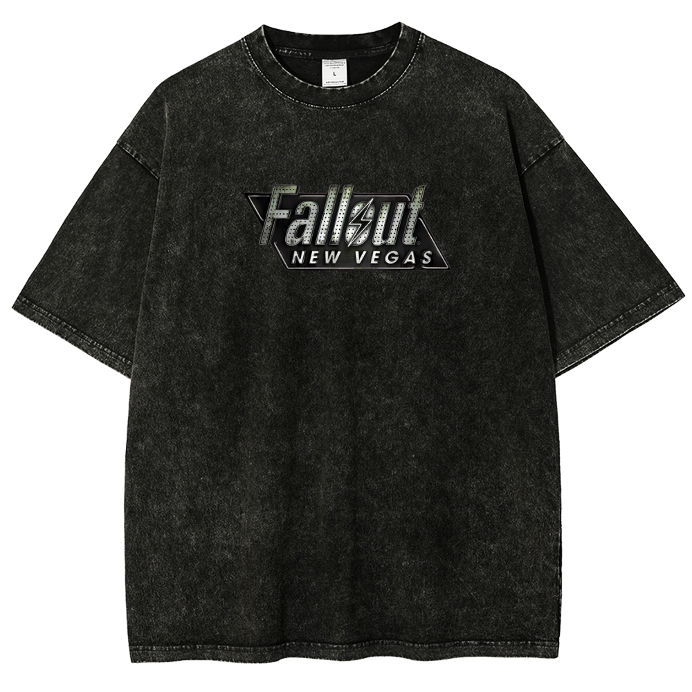 Fallout 3 New Vegas green Unisex Fit Washed T-Shirt 2509013274