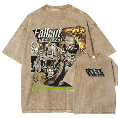 Fallout 3 New Vegas green Unisex Fit Washed T-Shirt 2509013274