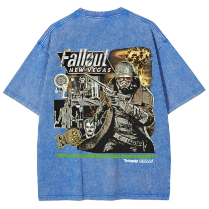 Fallout 3 New Vegas green Unisex Fit Washed T-Shirt 2509013274