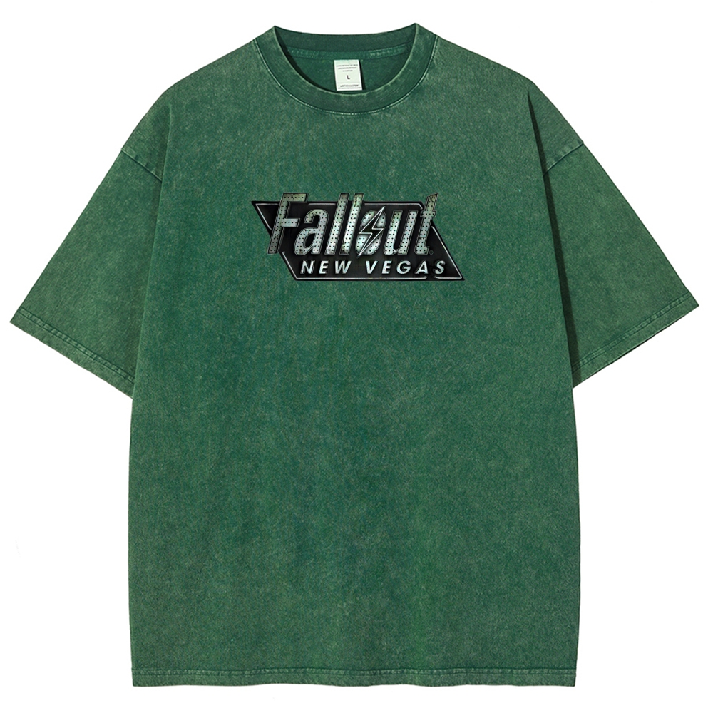 Fallout 3 New Vegas green Unisex Fit Washed T-Shirt 2509013274