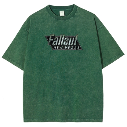Fallout 3 New Vegas green Unisex Fit Washed T-Shirt 2509013274