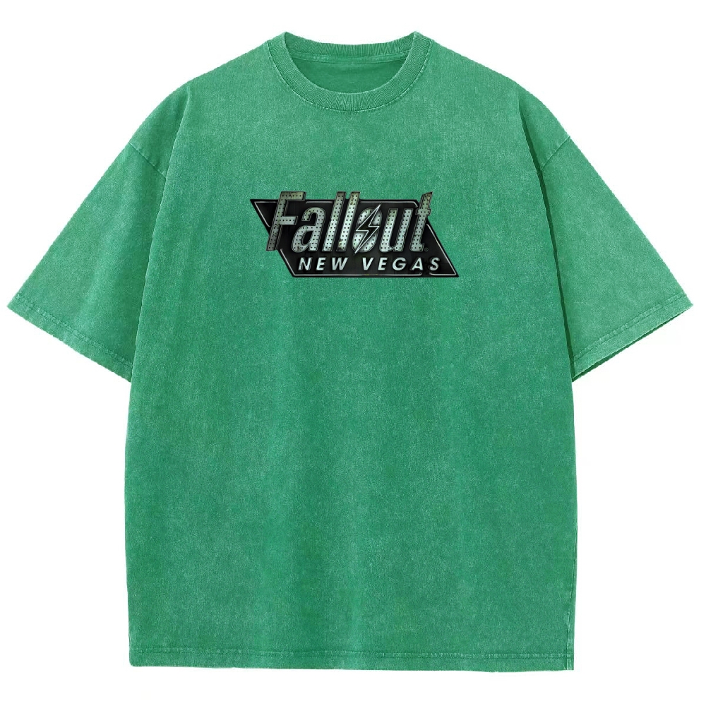 Fallout 3 New Vegas green Unisex Fit Washed T-Shirt 2509013274