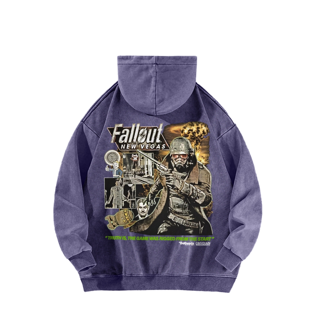 Fallout 3 New Vegas green Casual Washed Hoodie 2509013277