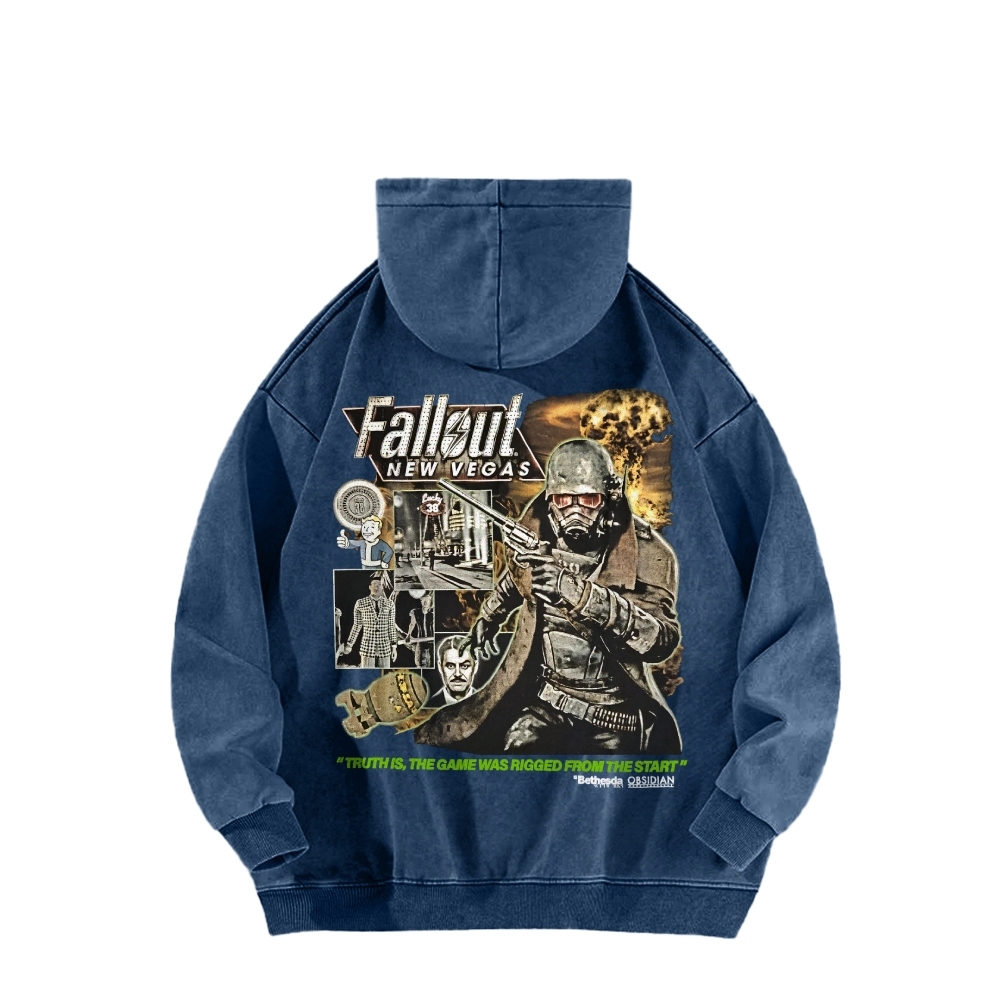 Fallout 3 New Vegas green Casual Washed Hoodie 2509013277
