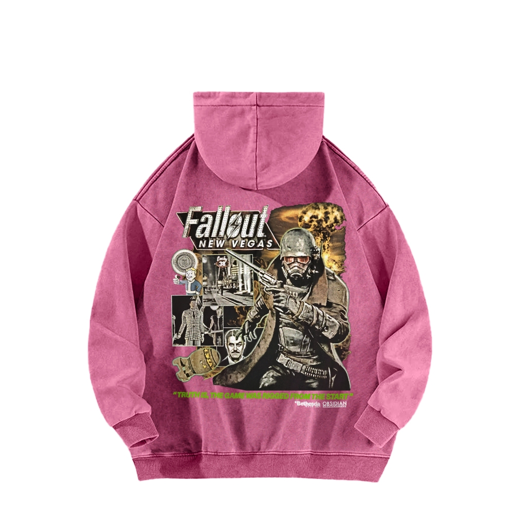 Fallout 3 New Vegas green Casual Washed Hoodie 2509013277
