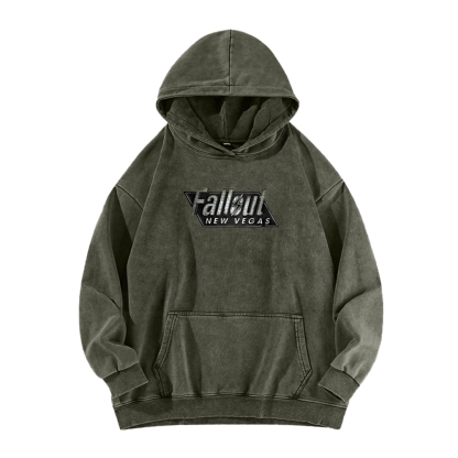 Fallout 3 New Vegas green Casual Washed Hoodie 2509013277