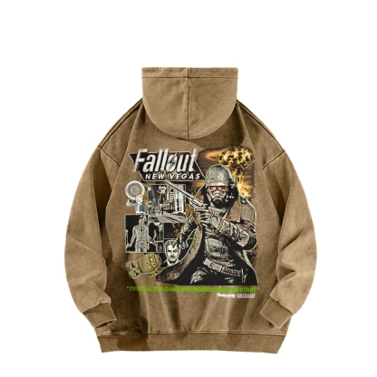 Fallout 3 New Vegas green Casual Washed Hoodie 2509013277