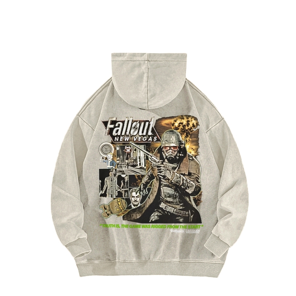 Fallout 3 New Vegas green Casual Washed Hoodie 2509013277