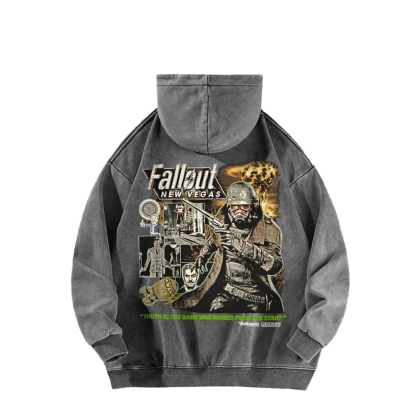 Fallout 3 New Vegas green Casual Washed Hoodie 2509013277