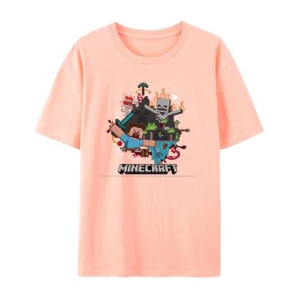 Minecraft Steve and Skeleton T-Shirt
