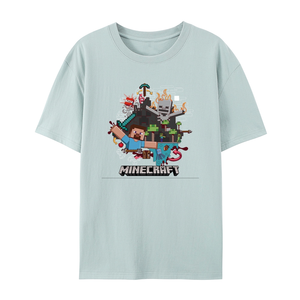 Minecraft Steve and Skeleton T-Shirt