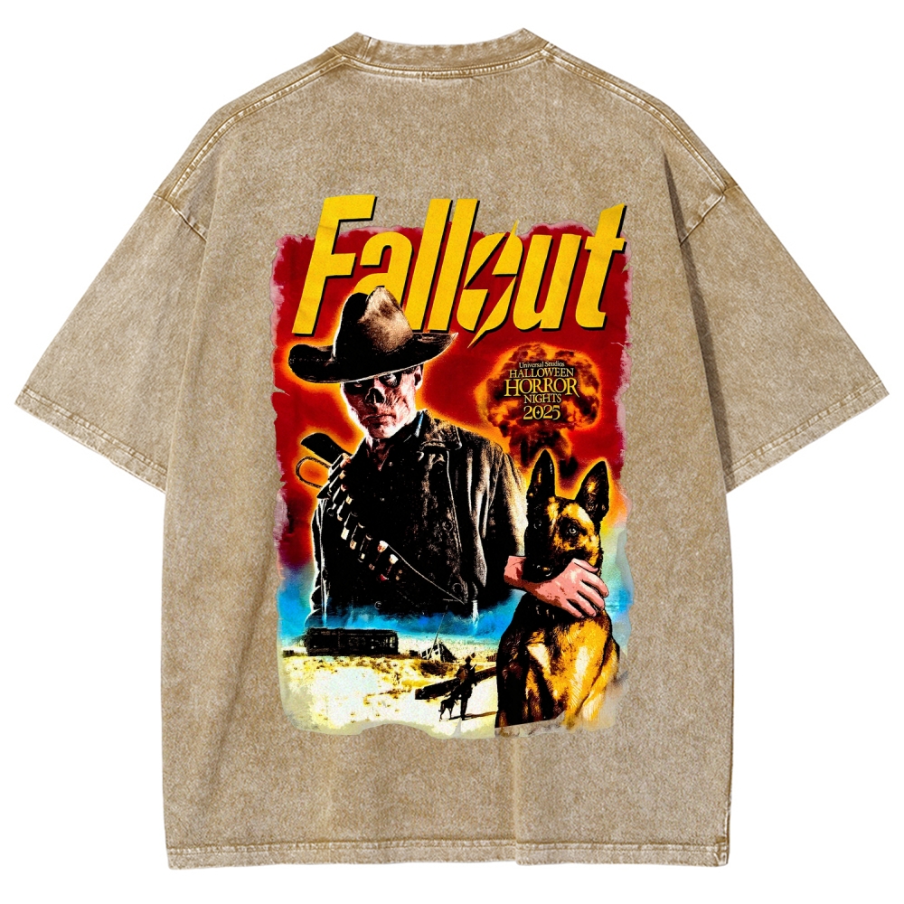 Fallout Halloween Unisex Fit Washed T-Shirt 2509014353
