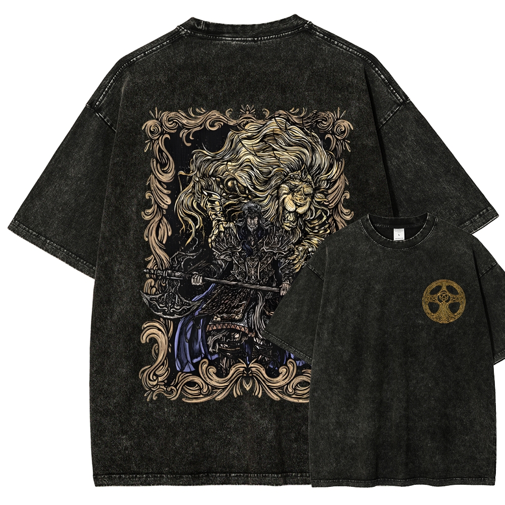 Elden Ring Godfrey the First Elden Lord Vintage Tee – Washed Oversized Graphic Shir