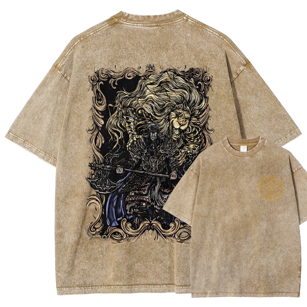 Elden Ring Godfrey the First Elden Lord Vintage Tee – Washed Oversized Graphic Shir