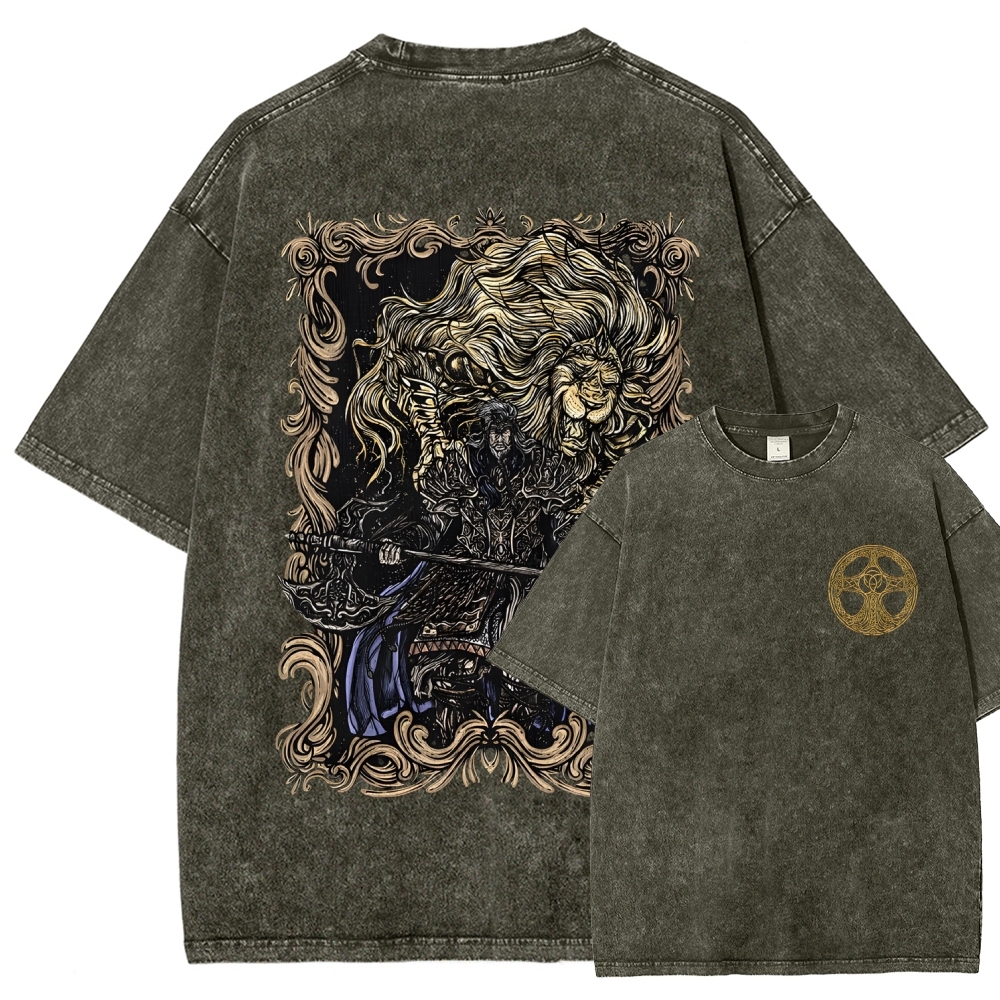 Elden Ring Godfrey the First Elden Lord Vintage Tee – Washed Oversized Graphic Shir