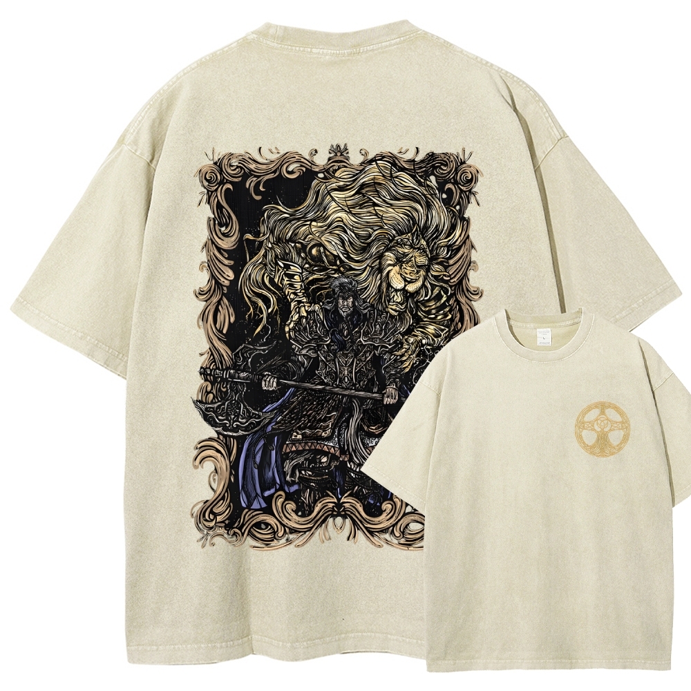 Elden Ring Godfrey the First Elden Lord Vintage Tee – Washed Oversized Graphic Shir