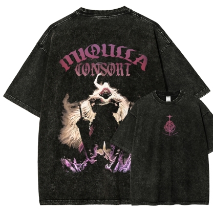 Elden Ring Retro Limited Vintage Radahn-Miquella Consort Game Oversized Washed T-Shirt