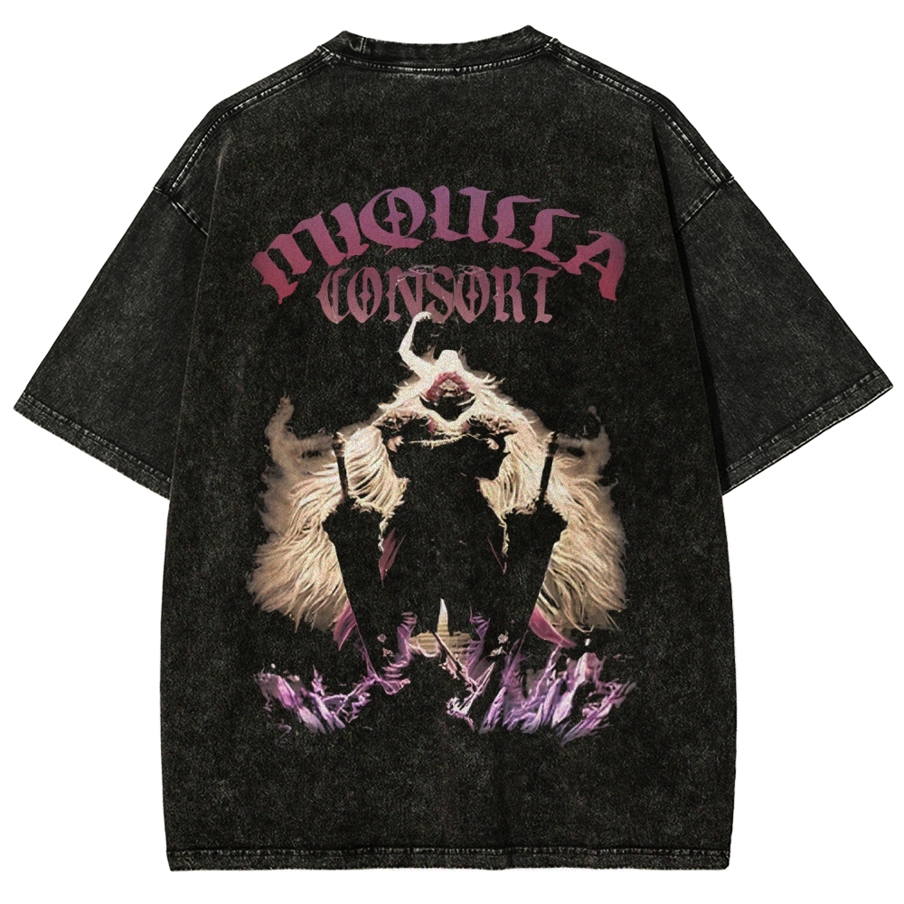 Elden Ring Retro Limited Vintage Radahn-Miquella Consort Game Oversized Washed T-Shirt