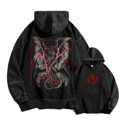 Elden Ring Lichdragon Fortissax Casual Washed Hoodie 2509018672