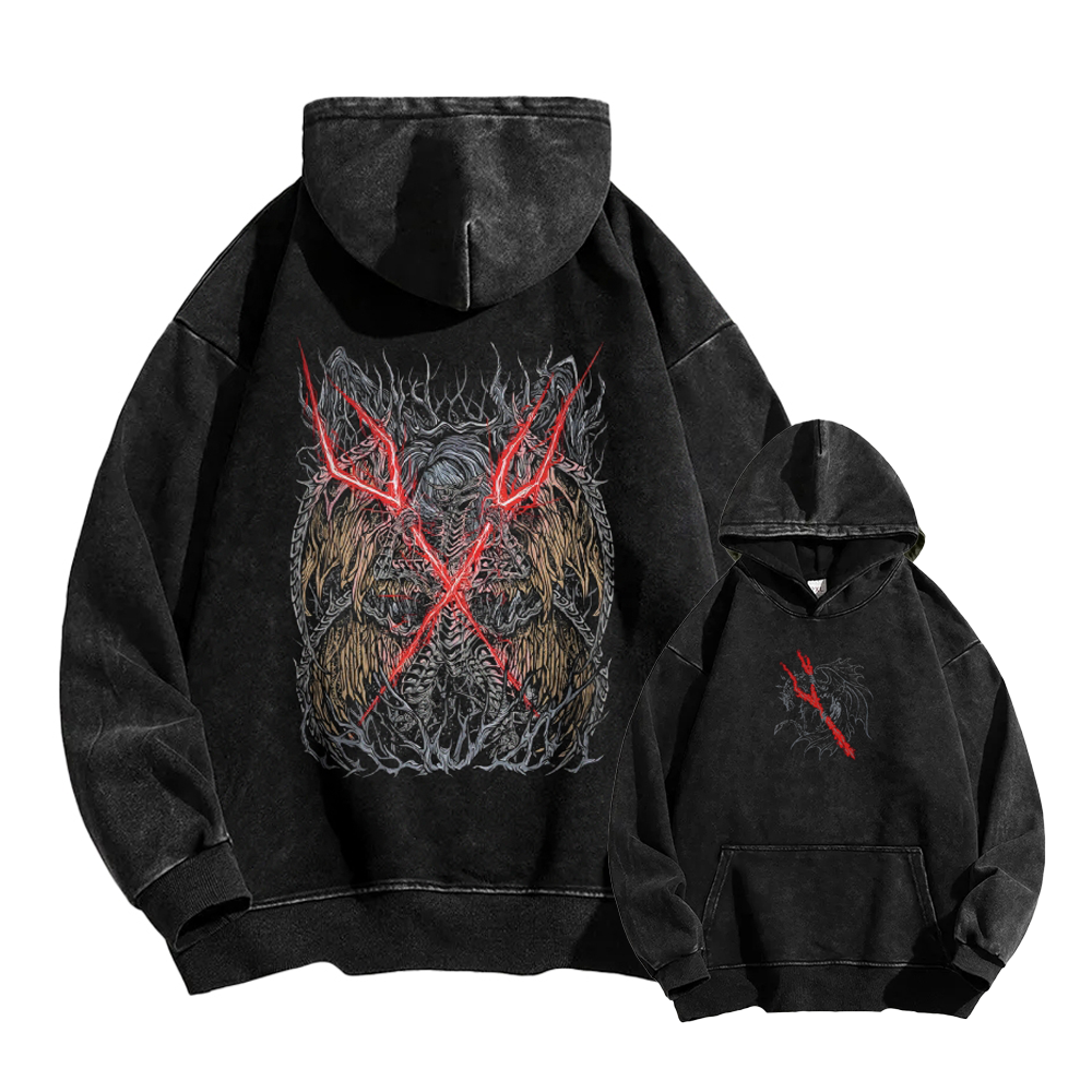 Elden Ring Lichdragon Fortissax Casual Washed Hoodie 2509018670