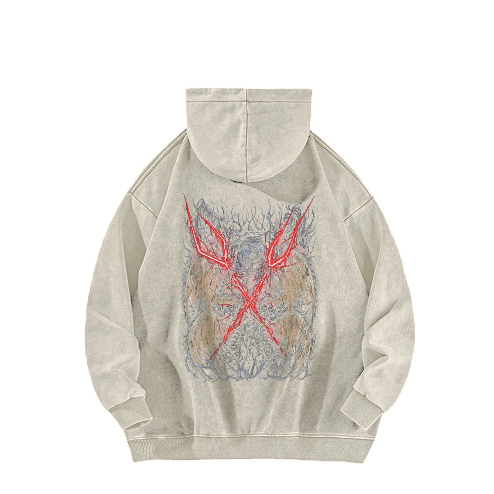 Elden Ring Lichdragon Fortissax Casual Washed Hoodie 2509018670