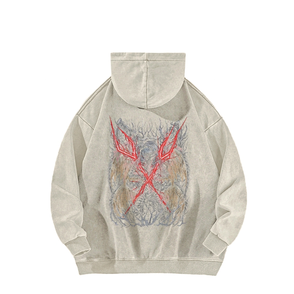 Elden Ring Lichdragon Fortissax Casual Washed Hoodie 2509018670