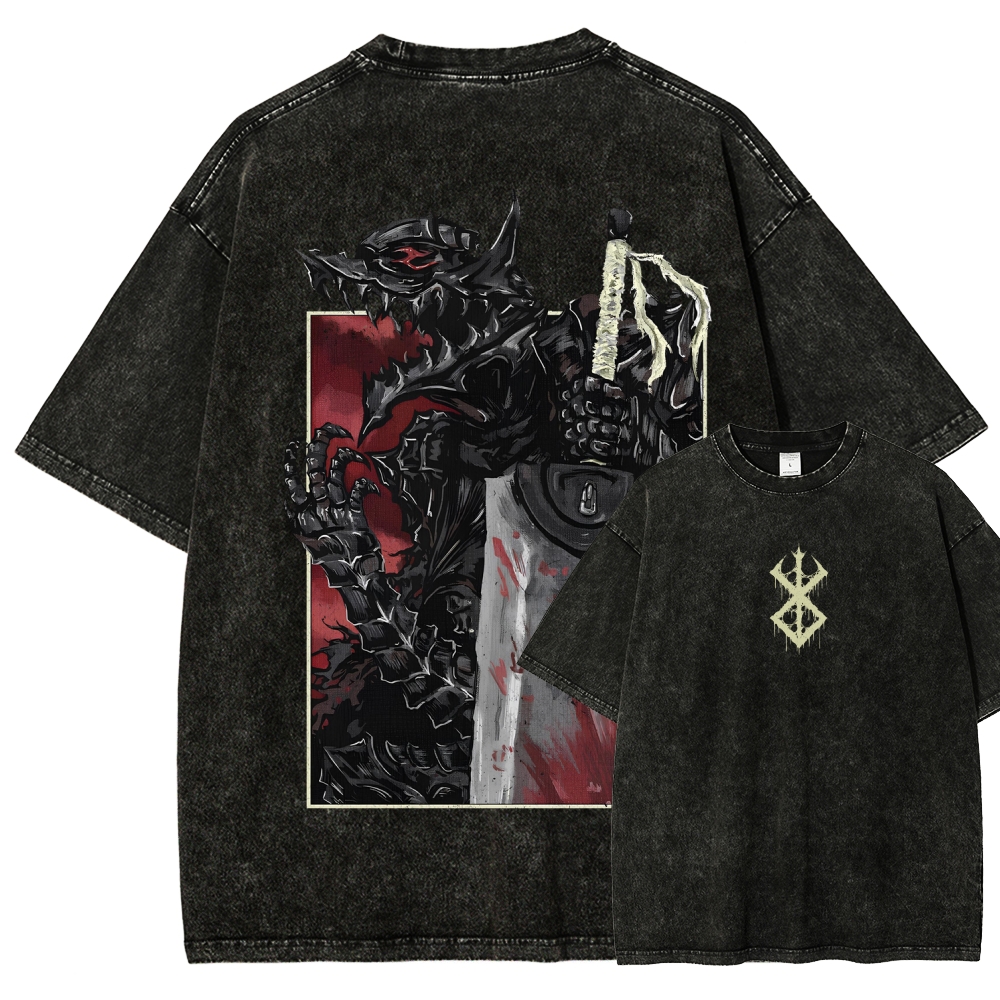 Berserk Beast of Darkness anime manga game dark gothic 2 sided Washed Tshirt