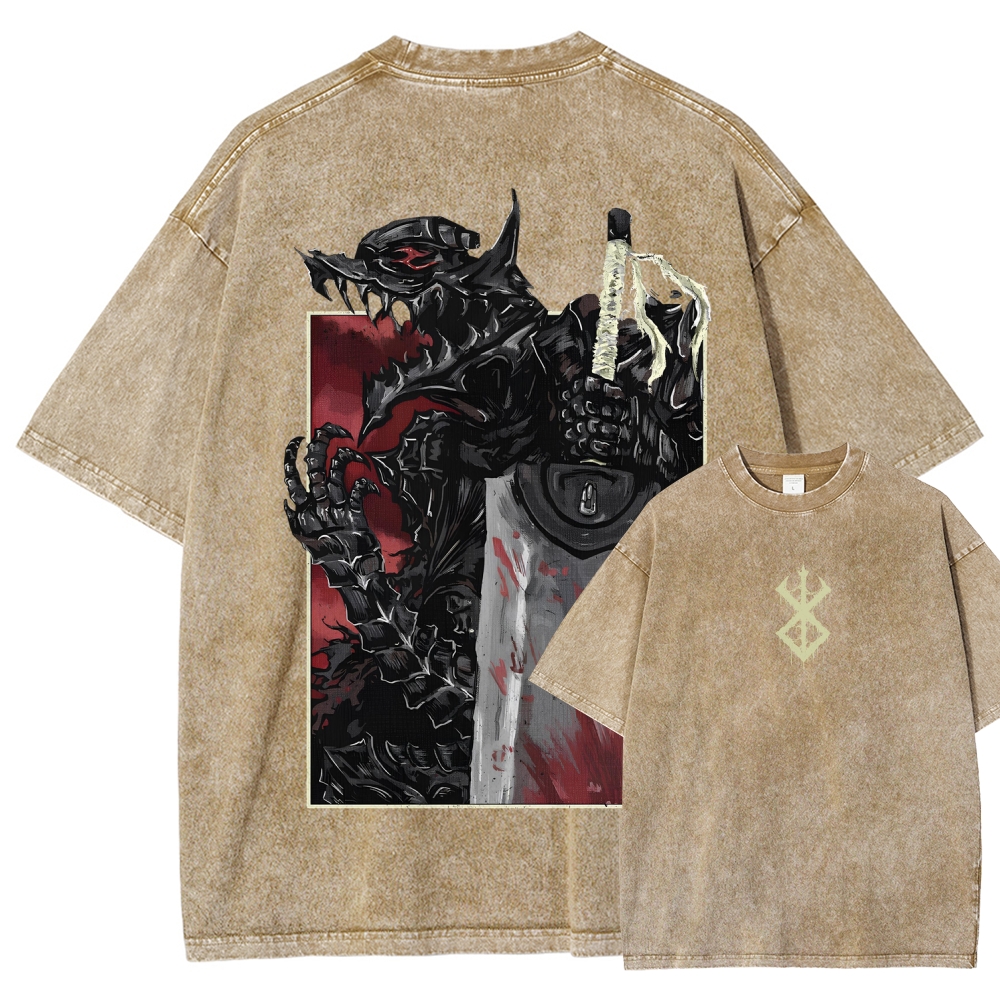 Berserk Beast of Darkness anime manga game dark gothic 2 sided Washed Tshirt