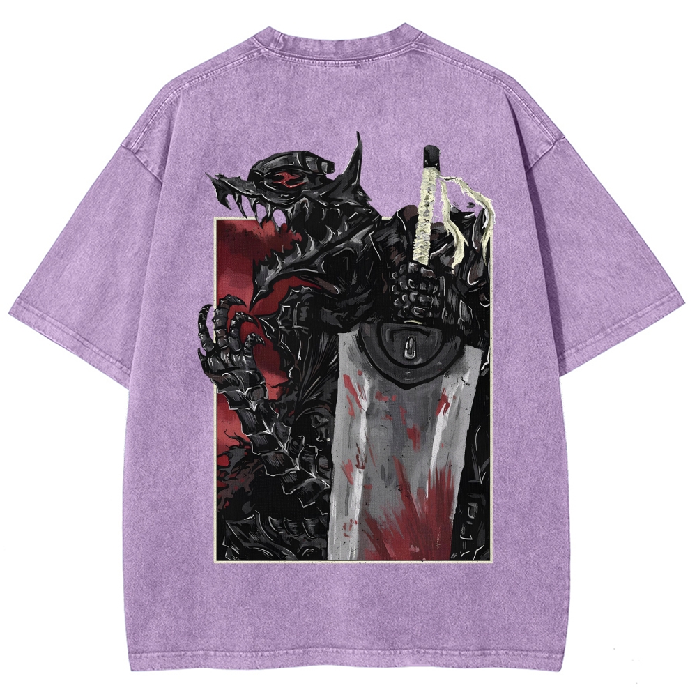 Berserk Beast of Darkness anime manga game dark gothic 2 sided Washed Tshirt