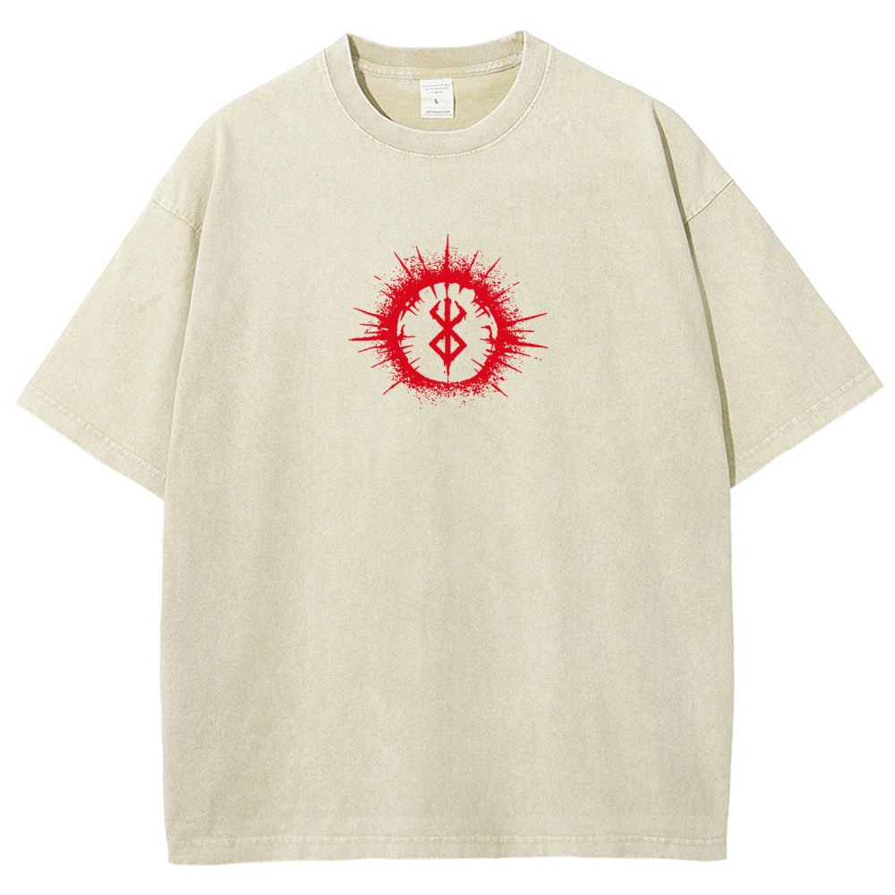 Berserk Guts Dark Knight Anime Tee – Vintage Washed Graphic T-Shirt
