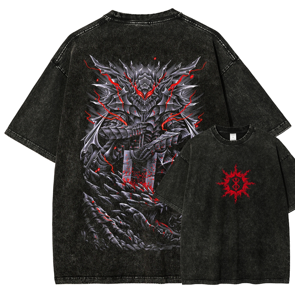 Berserk Guts Dark Vintage Washed Graphic T-Shirt