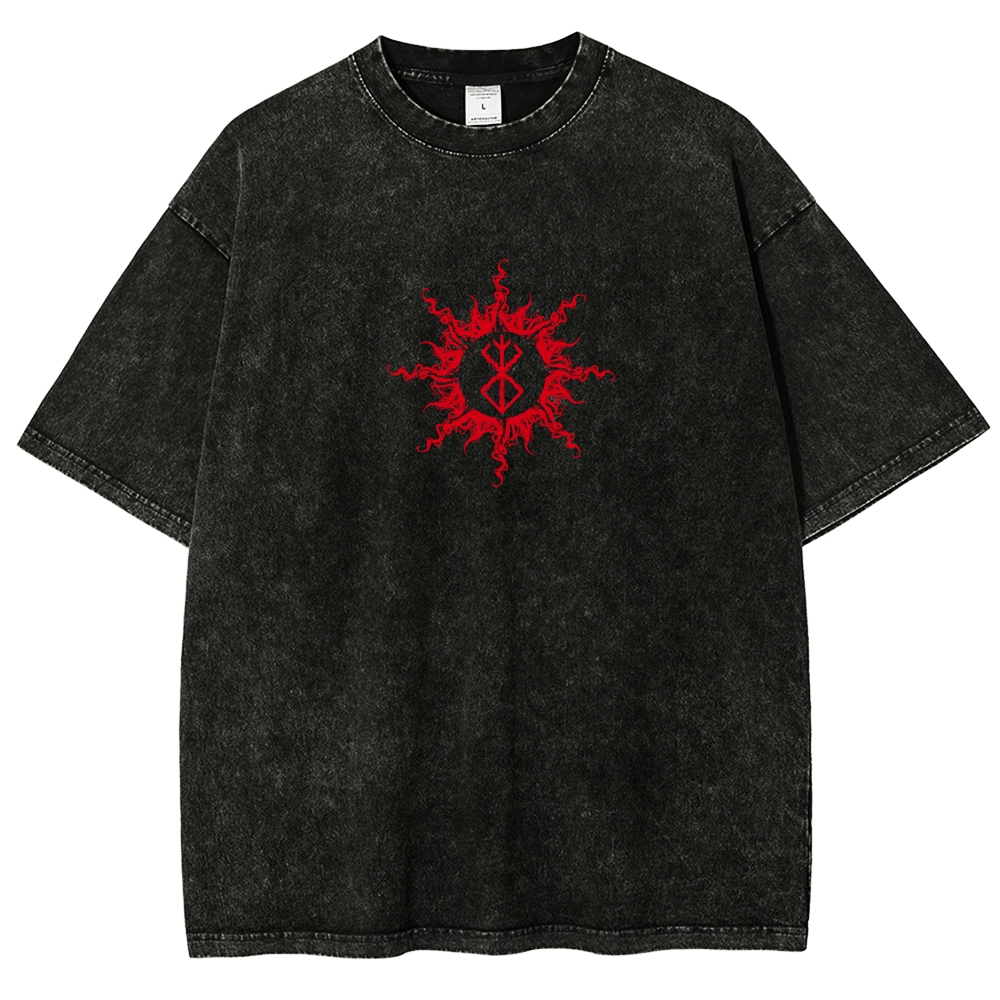 Berserk Guts Dark Vintage Washed Graphic T-Shirt