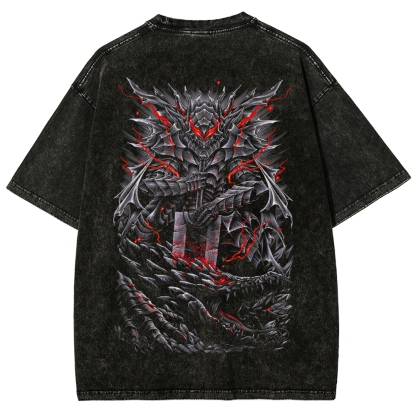 Berserk Guts Dark Vintage Washed Graphic T-Shirt