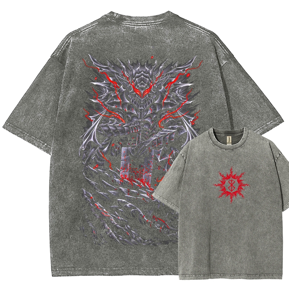 Berserk Guts Dark Vintage Washed Graphic T-Shirt