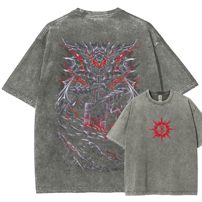 Berserk Guts Dark Vintage Washed Graphic T-Shirt