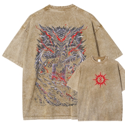 Berserk Guts Dark Vintage Washed Graphic T-Shirt