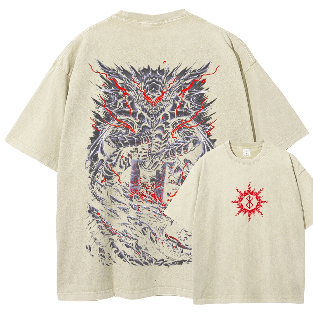 Berserk Guts Dark Vintage Washed Graphic T-Shirt