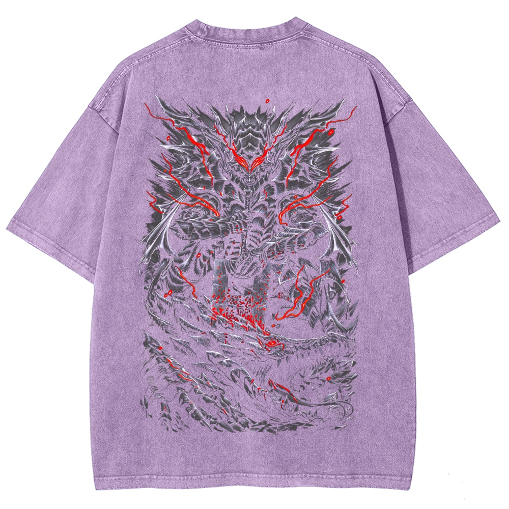 Berserk Guts Dark Vintage Washed Graphic T-Shirt