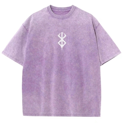 Berserk Guts Anime Acid Wash Oversize T-Shirt 2509021333