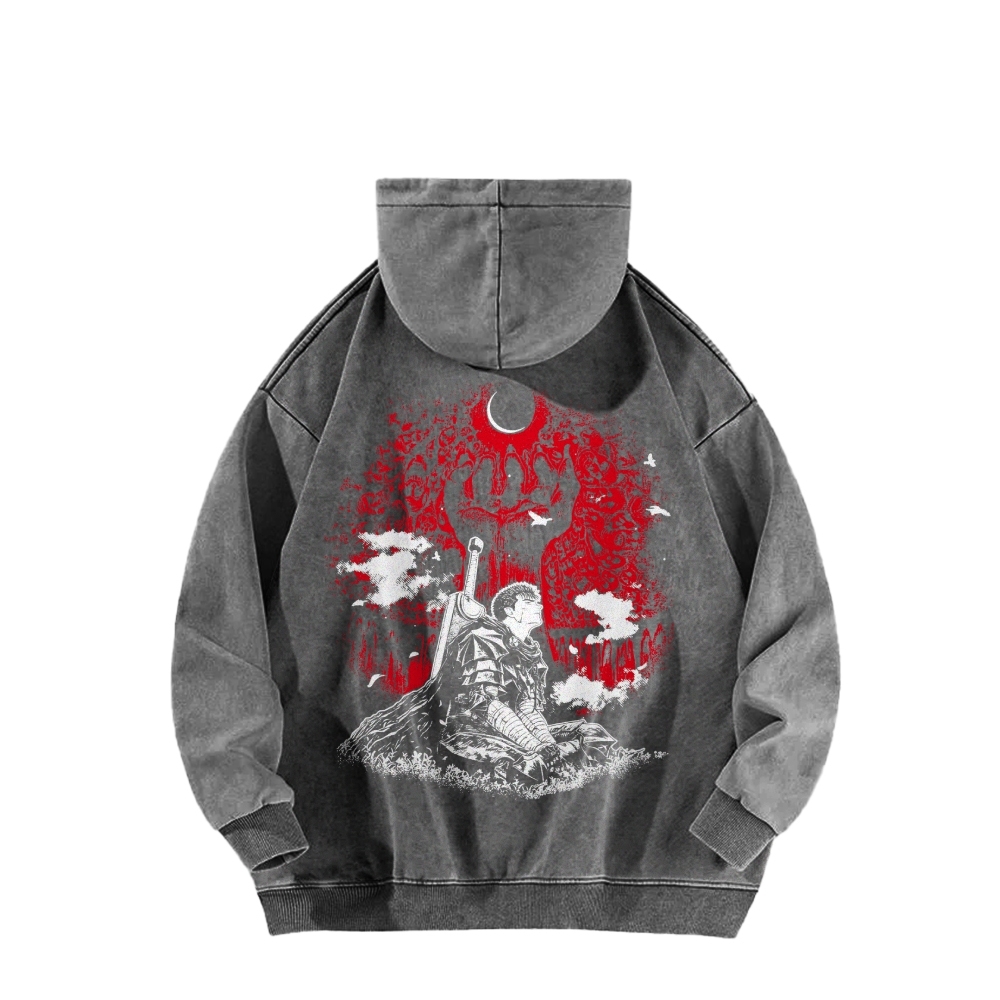 Berserk Casual Washed Hoodie 2509021400
