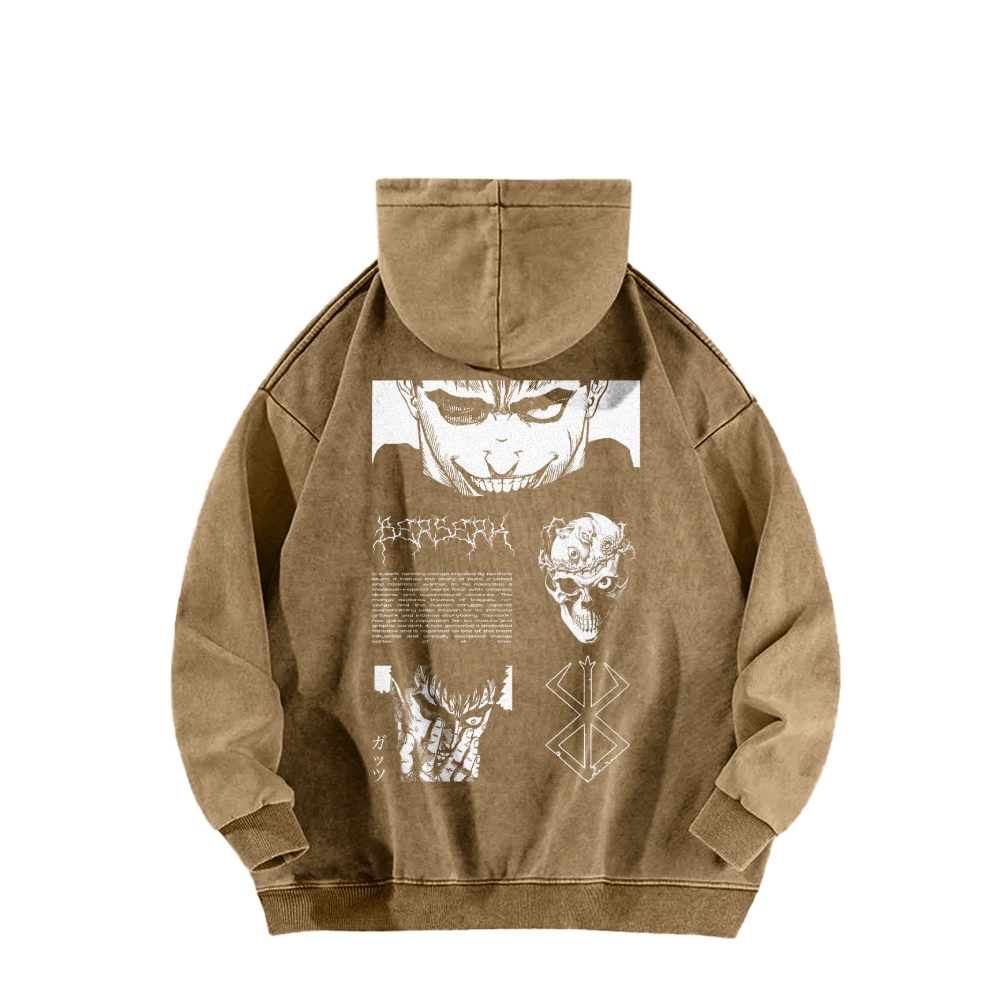 Berserk Casual Washed Hoodie 2509021405