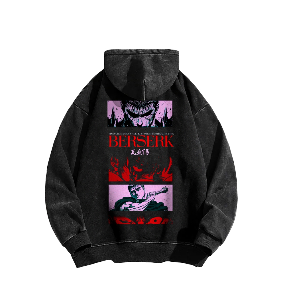 Berserk Casual Washed Hoodie 2509021410