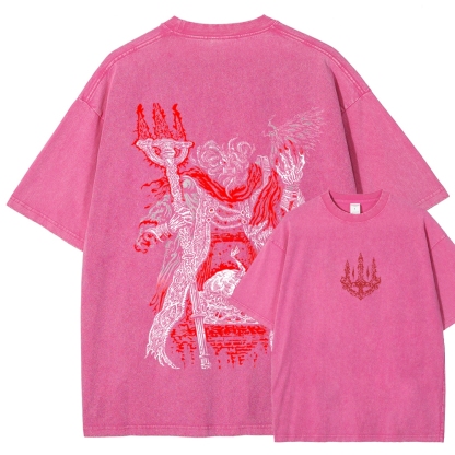 Elden Ring Mohg Lord of Blood Double Printed Unisex Acid Washed T-Shirt